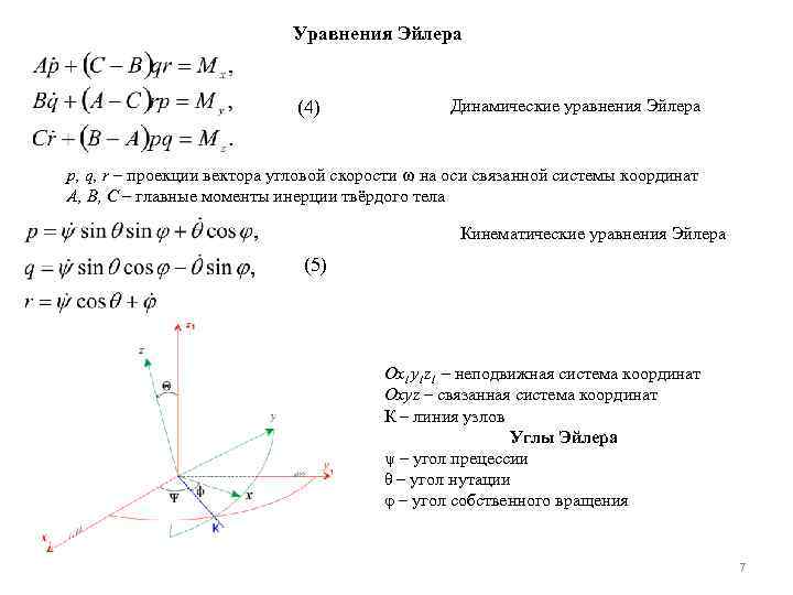 Проекция угловой скорости. Динамические уравнения Эйлера для твердого тела. Формула Эйлера динамика. Уравнение динамики Эйлера. Уравнение углового движения Эйлера.