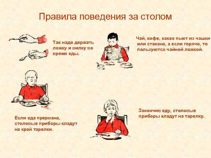 Правила поведения за столом Так надо держать ложку и вилку во время еды. Если
