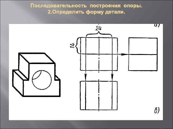 Последовательность построения опоры. 2. Определить форму детали. 