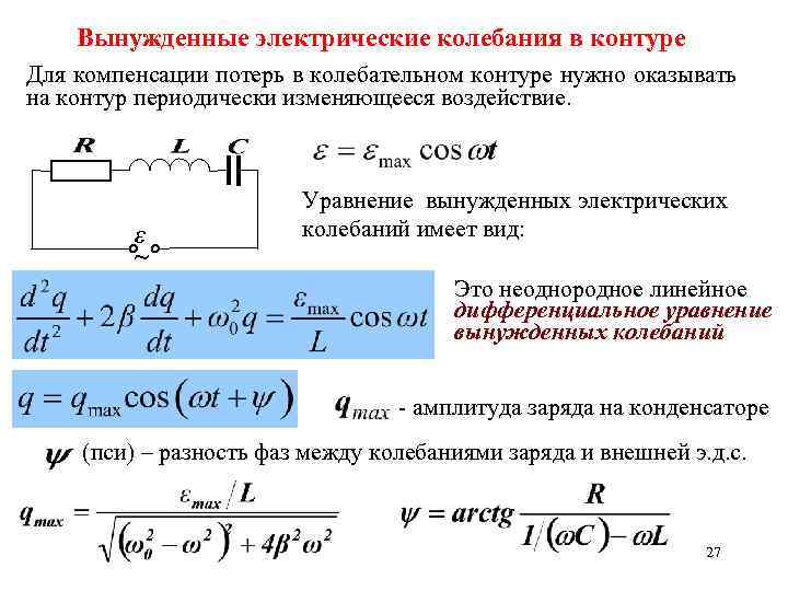 В колебательном контуре периодически изменяются