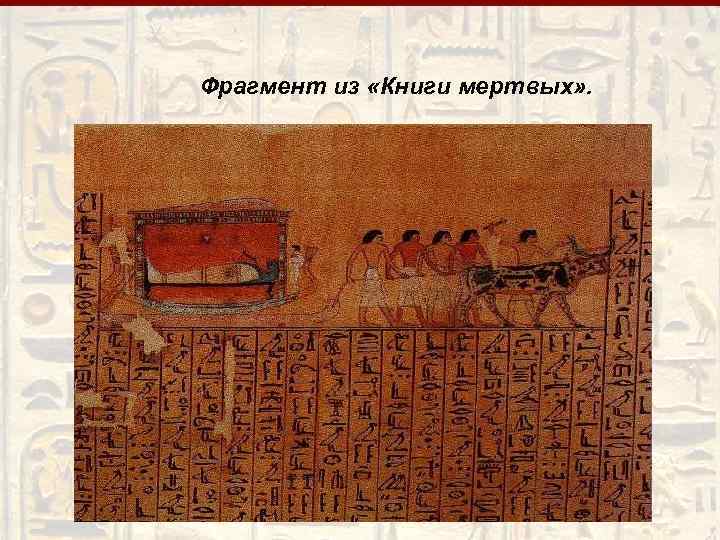 Фрагмент из «Книги мертвых» . 