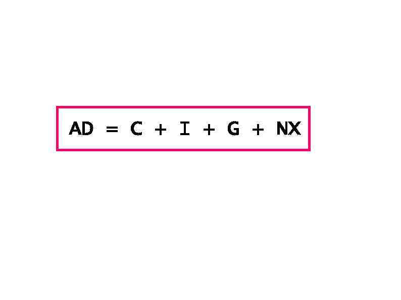 AD = C + I + G + NX 