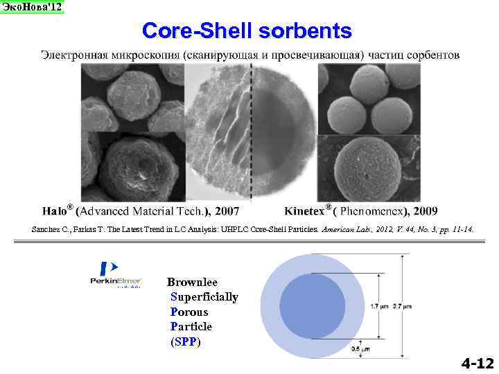 Эко. Нова'12 Core-Shell sorbents Sanchez C. , Farkas T. The Latest Trend in LC