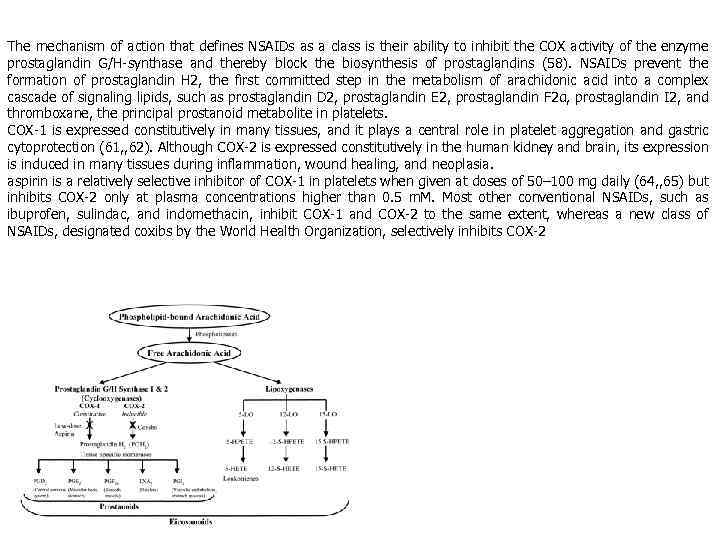 The mechanism of action that defines NSAIDs as a class is their ability to