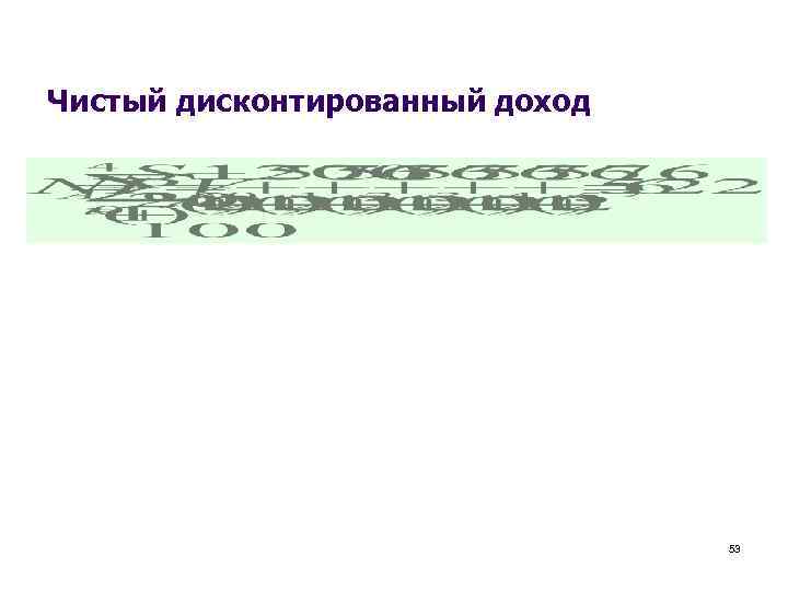 Чистый дисконтированный доход 53 