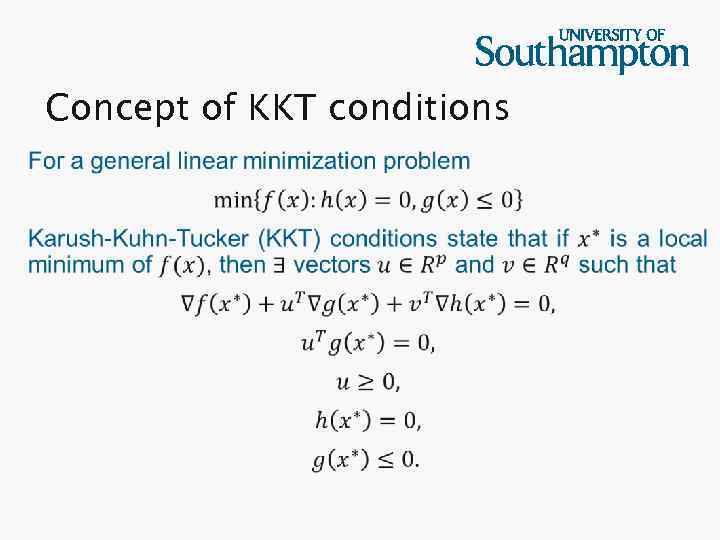 Concept of KKT conditions 