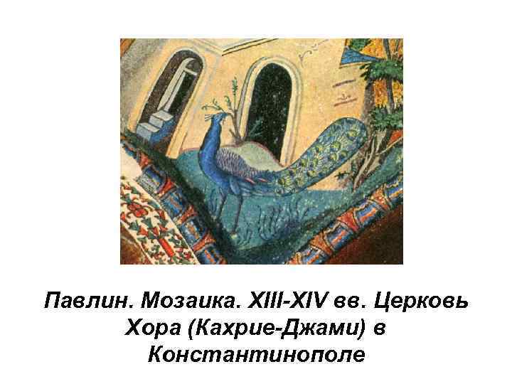 Павлин. Мозаика. XIII-XIV вв. Церковь Хора (Кахрие-Джами) в Константинополе 