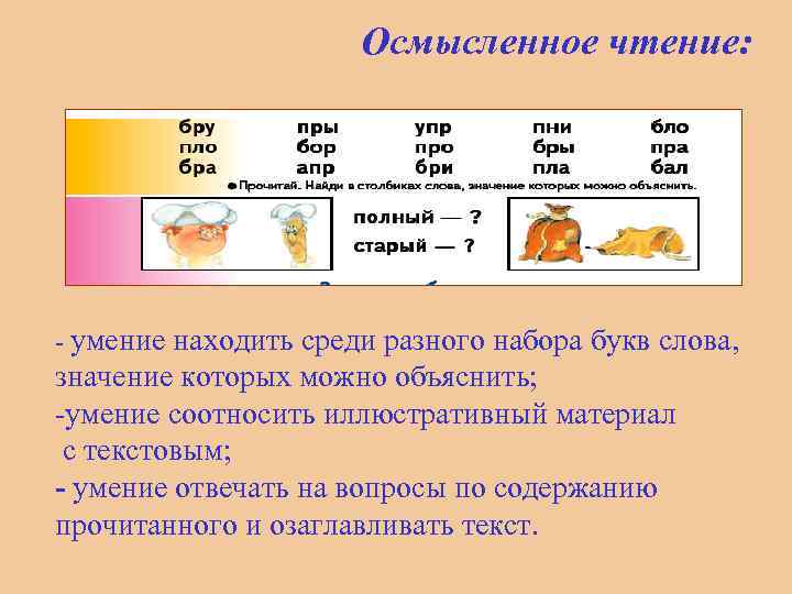 Осмысленное чтение презентация