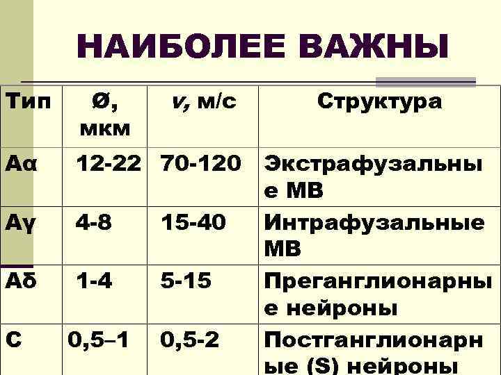 НАИБОЛЕЕ ВАЖНЫ Тип Aα Aγ Aδ C Ø, мкм v, м/с Структура 12 -22