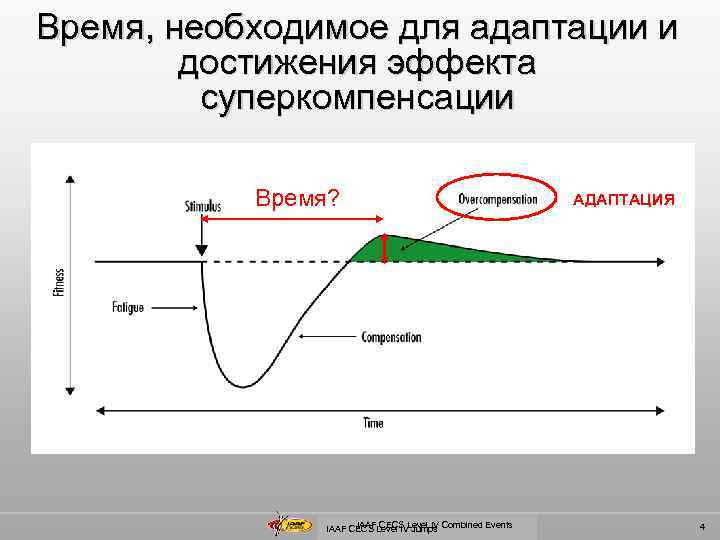 Время, необходимое для адаптации и достижения эффекта суперкомпенсации Время? IAAF CECS Level IV Jumps