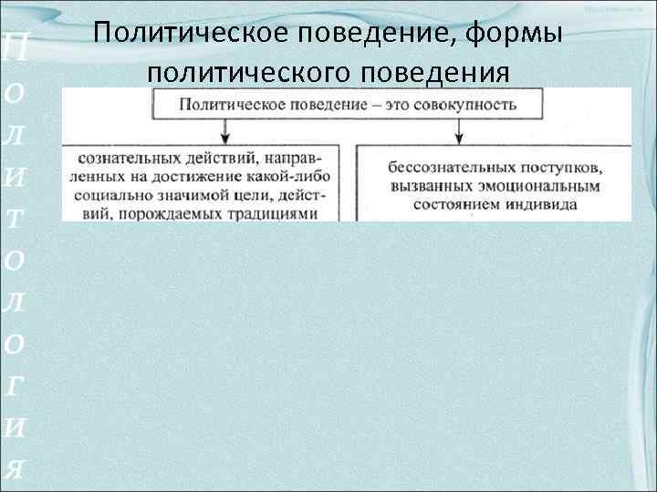 Политическое поведение, формы политического поведения 