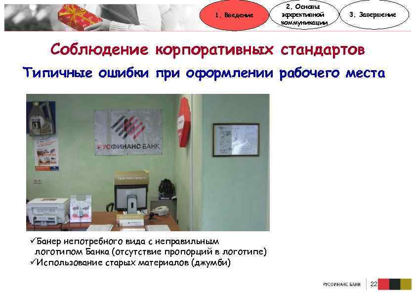 1. Введение 2. Основы эффективной коммуникации 3. Завершение Соблюдение корпоративных стандартов Типичные ошибки при