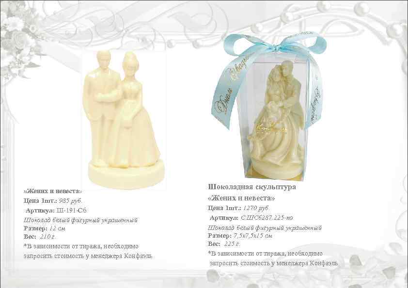  «Жених и невеста» Цена 1 шт. : 985 руб. Артикул: Ш-191 -Сб Шоколад