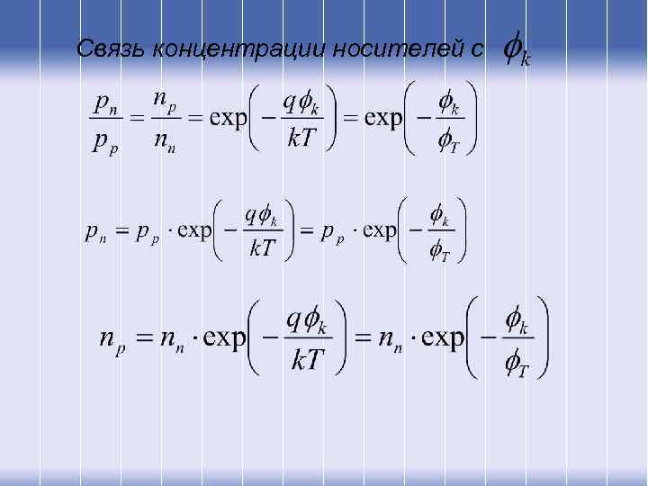 Связь концентрации носителей с 
