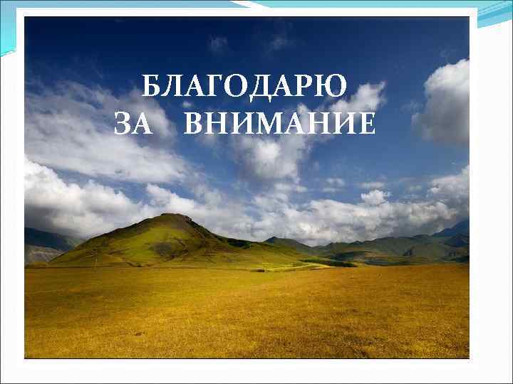 БЛАГОДАРЮ ЗА ВНИМАНИЕ 