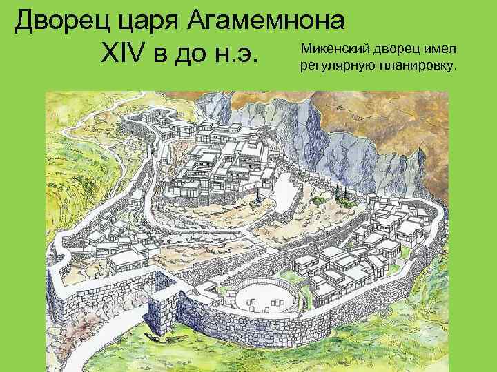 Дворец царя Агамемнона Микенский XIV в до н. э. регулярнуюдворец имел планировку. 