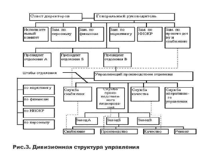  Рис. 3. Дивизионная структура управления 