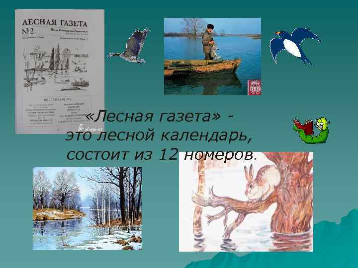  «Лесная газета» это лесной календарь, состоит из 12 номеров. 