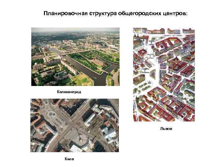 Планировочная структура общегородских центров: Калининград Львов Киев 