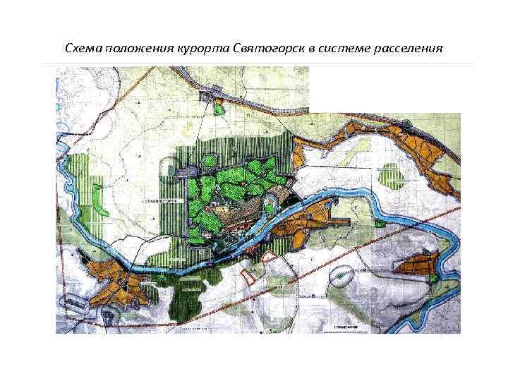 Схема положения курорта Святогорск в системе расселения 