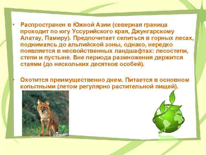  • Распространен в Южной Азии (северная граница проходит по югу Уссурийского края, Джунгарскому