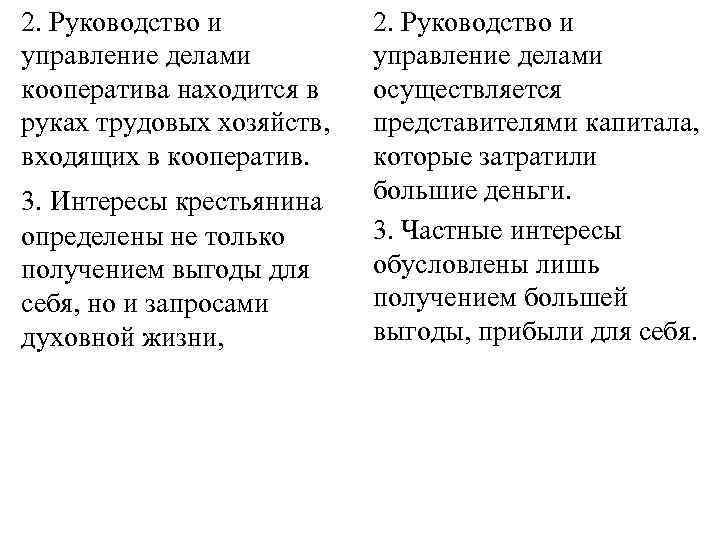 2. Руководство и управление делами кооператива находится в руках трудовых хозяйств, входящих в кооператив.