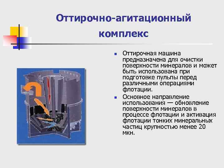 Оттирочно-агитационный комплекс n n Оттирочная машина предназначена для очистки поверхности минералов и может быть
