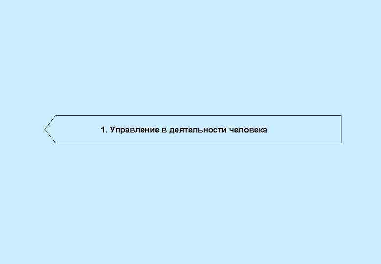 1. Управление в деятельности человека 