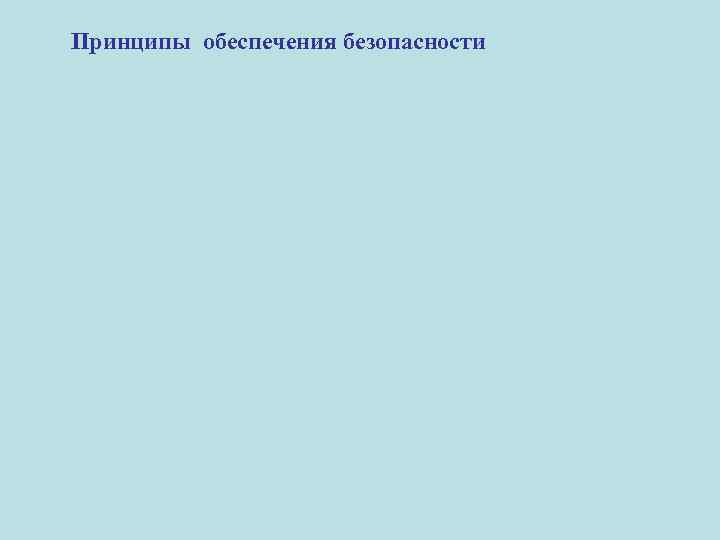 Принципы обеспечения безопасности 