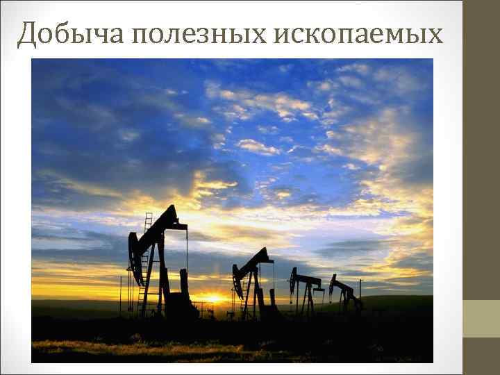 Добыча полезных ископаемых 