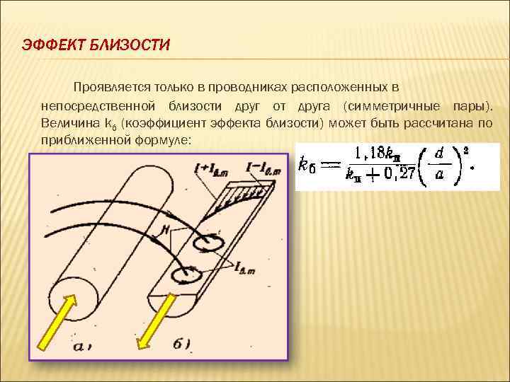 ЭФФЕКТ БЛИЗОСТИ Проявляется только в проводниках расположенных в непосредственной близости друг от друга (симметричные