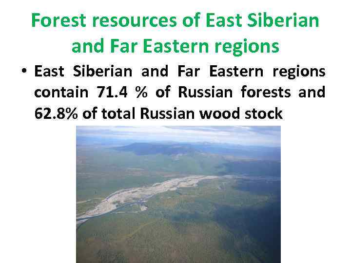 Forest resources of East Siberian and Far Eastern regions • East Siberian and Far