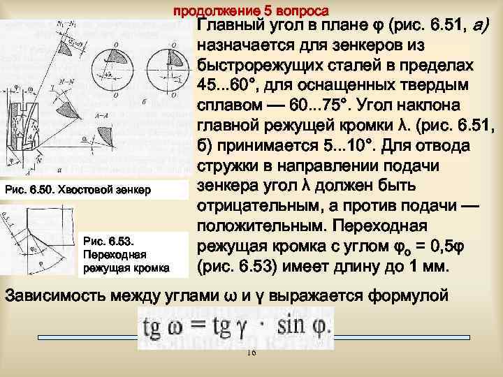 продолжение 5 вопроса Рис. 6. 50. Хвостовой зенкер Рис. 6. 53. Переходная режущая кромка
