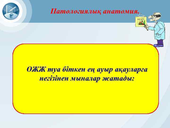 Патологиялық анатомия. ОЖЖ туа біткен ең ауыр ақауларға негізінен мыналар жатады: 