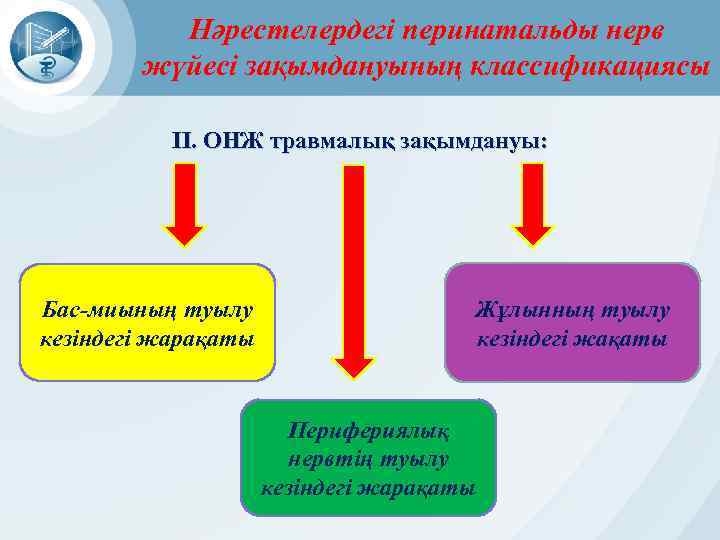 Нәрестелердегі перинатальды нерв жүйесі зақымдануының классификациясы II. ОНЖ травмалық зақымдануы: Бас-миының туылу кезіндегі жарақаты
