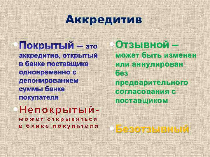 Аккредитив Отзывной – Непокрытыйможет открываться в банке покупателя может быть изменен или аннулирован без