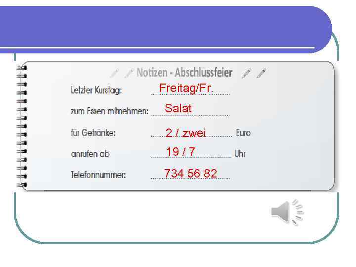 Freitag/Fr. Salat 2 / zwei 19 / 7 734 56 82 