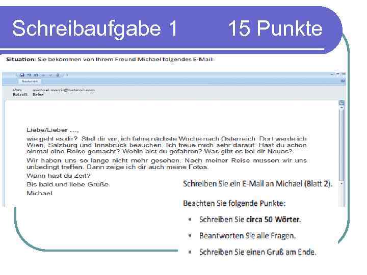 Schreibaufgabe 1 15 Punkte 