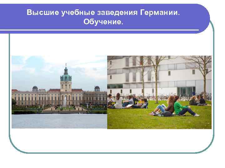 Высшие учебные заведения Германии. Обучение. 