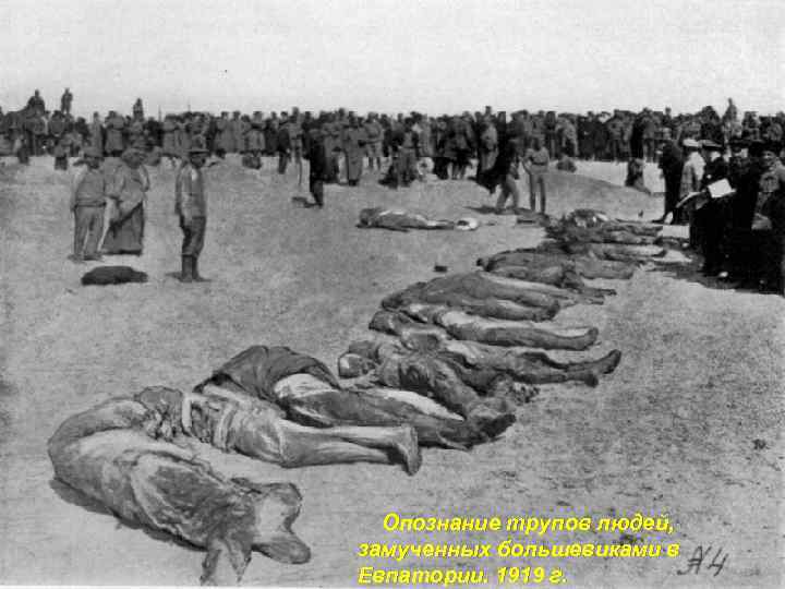 Опознание трупов людей, замученных большевиками в Евпатории. 1919 г. 