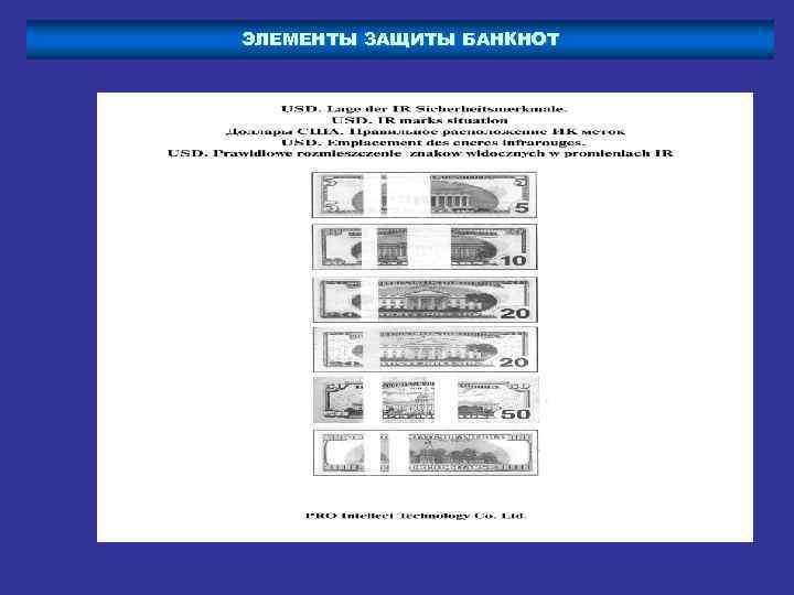 ЭЛЕМЕНТЫ ЗАЩИТЫ БАНКНОТ 
