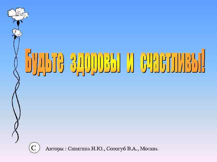 С Авторы : Синягина Н. Ю. , Сологуб В. А. , Москва 