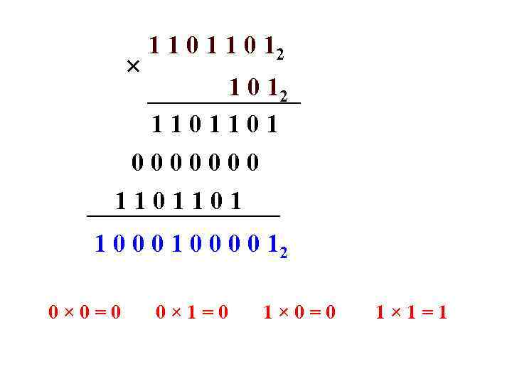 × 1 1 0 12 1101101 0000000 1101101 1 0 0 0 0 12