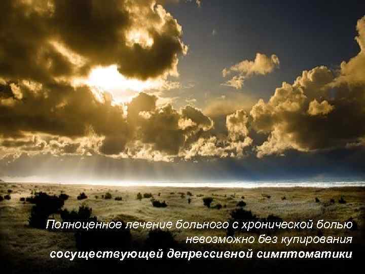 Полноценное лечение больного с хронической болью невозможно без купирования сосуществующей депрессивной симптоматики 