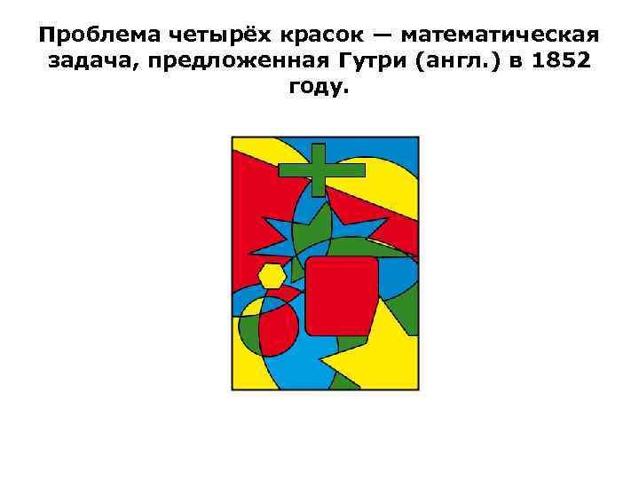 Проблема четырёх красок — математическая задача, предложенная Гутри (англ. ) в 1852 году. 