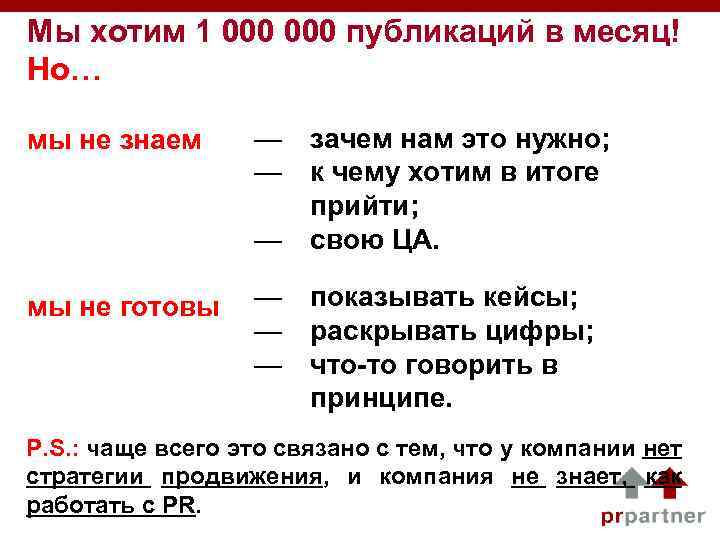Мы хотим 1 000 публикаций в месяц! Но… мы не знаем — зачем нам