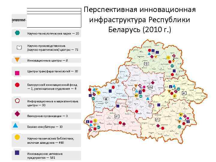 Парк высоких технологий (многофункциональный) — 1 Научно технологические парки — 20 Научно производственные (научно