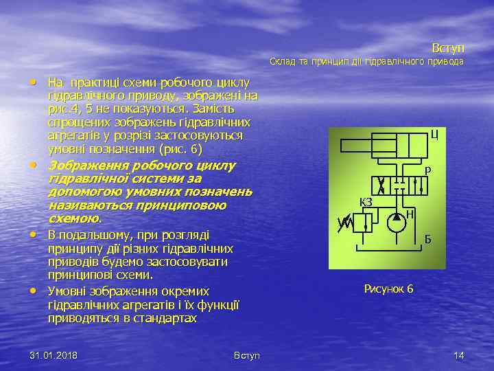 Вступ Склад та принцип дії гідравлічного привода • На практиці схеми робочого циклу гідравлічного