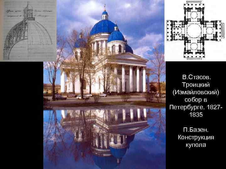 В. Стасов. Троицкий (Измайловский) собор в Петербурге. 18271835 П. Базен. Конструкция купола 