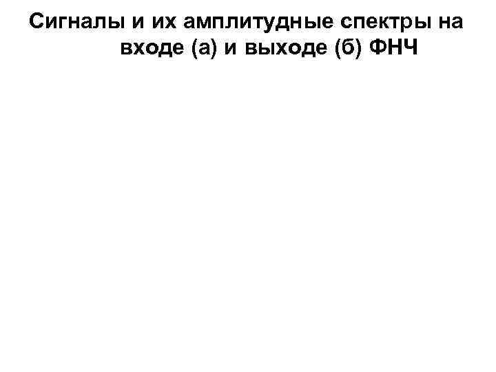 Сигналы и их амплитудные спектры на входе (а) и выходе (б) ФНЧ 